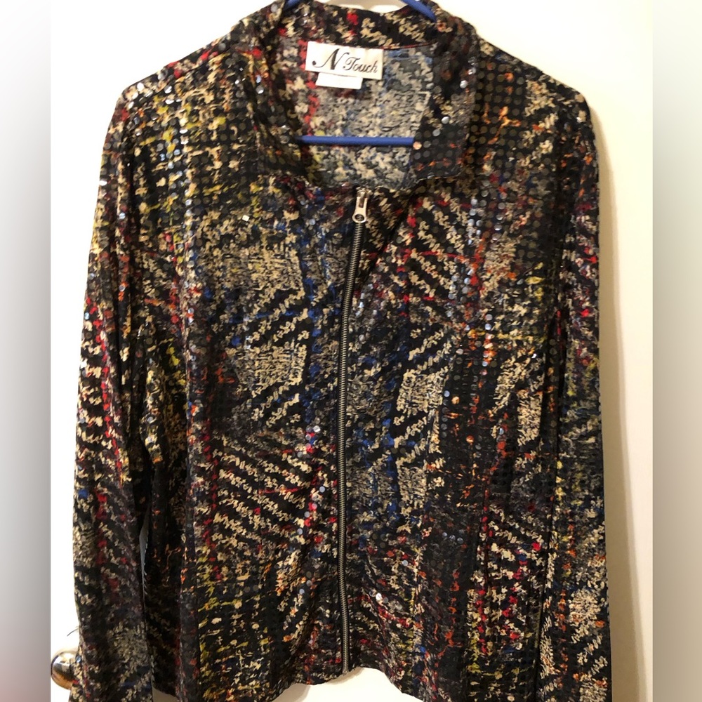 Clear sequined jacket